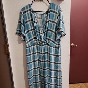 XXL Wild Fable Blue Plaid Jumpsuit